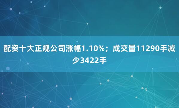 配资十大正规公司涨幅1.10%；成交量11290手减少3422手